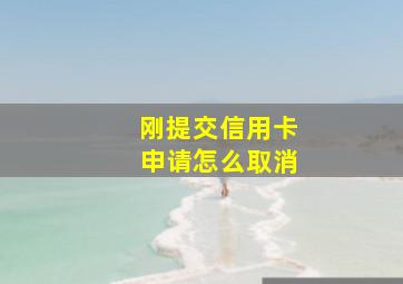 刚提交信用卡申请怎么取消