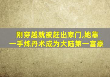 刚穿越就被赶出家门,她靠一手炼丹术成为大陆第一富豪