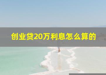 创业贷20万利息怎么算的