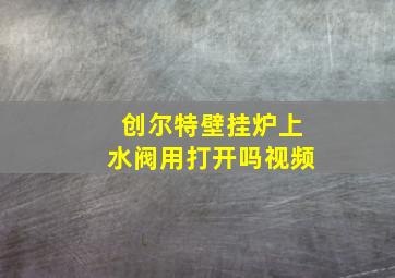 创尔特壁挂炉上水阀用打开吗视频