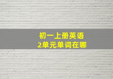 初一上册英语2单元单词在哪