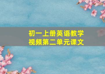 初一上册英语教学视频第二单元课文