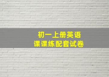 初一上册英语课课练配套试卷