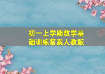 初一上学期数学基础训练答案人教版