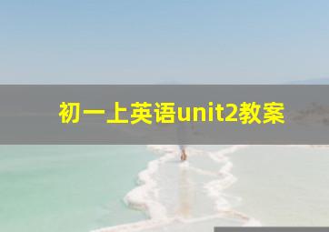 初一上英语unit2教案