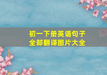 初一下册英语句子全部翻译图片大全