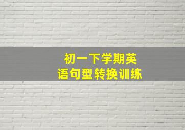 初一下学期英语句型转换训练