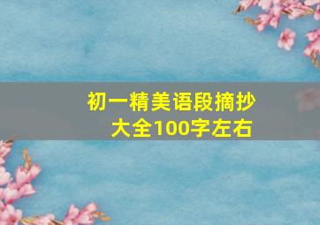 初一精美语段摘抄大全100字左右