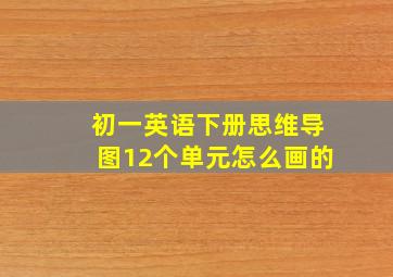 初一英语下册思维导图12个单元怎么画的