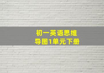 初一英语思维导图1单元下册