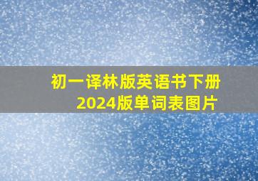 初一译林版英语书下册2024版单词表图片