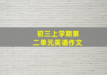 初三上学期第二单元英语作文