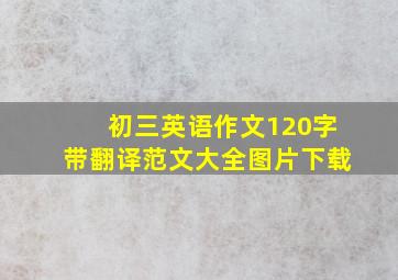 初三英语作文120字带翻译范文大全图片下载