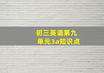 初三英语第九单元3a知识点