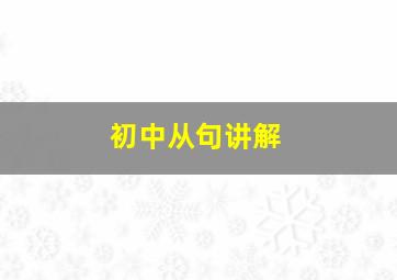 初中从句讲解