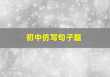 初中仿写句子题