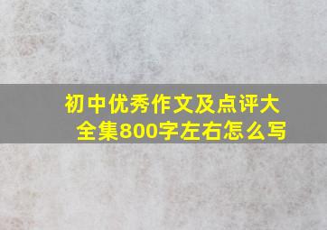 初中优秀作文及点评大全集800字左右怎么写