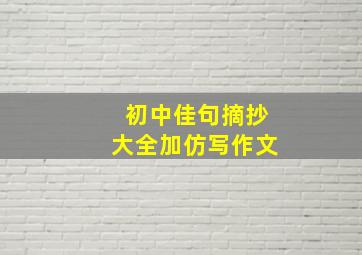 初中佳句摘抄大全加仿写作文