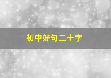 初中好句二十字