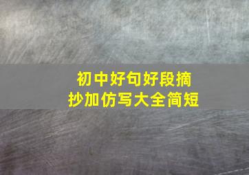 初中好句好段摘抄加仿写大全简短