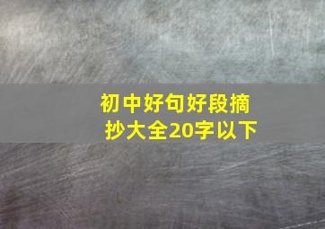 初中好句好段摘抄大全20字以下