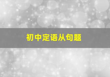 初中定语从句题