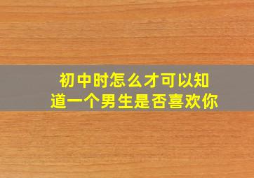 初中时怎么才可以知道一个男生是否喜欢你