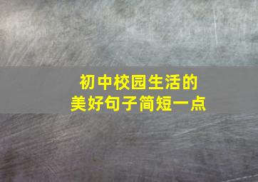 初中校园生活的美好句子简短一点