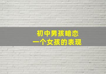 初中男孩暗恋一个女孩的表现