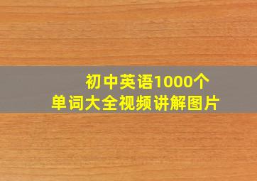 初中英语1000个单词大全视频讲解图片