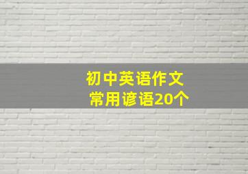 初中英语作文常用谚语20个