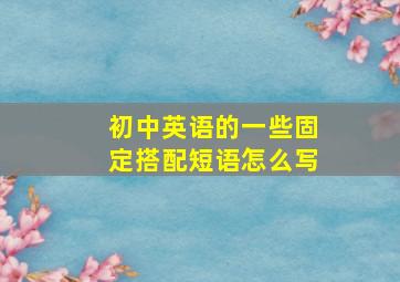 初中英语的一些固定搭配短语怎么写