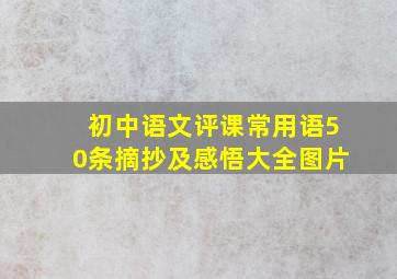 初中语文评课常用语50条摘抄及感悟大全图片