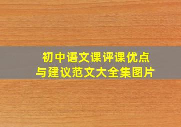 初中语文课评课优点与建议范文大全集图片