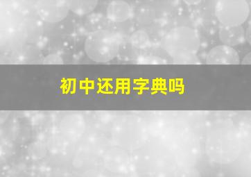 初中还用字典吗