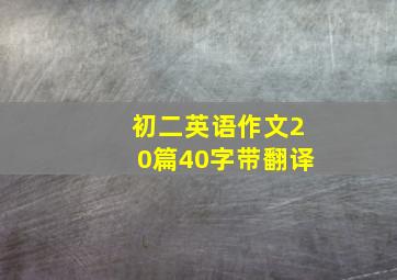 初二英语作文20篇40字带翻译