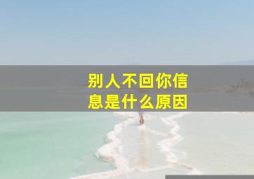 别人不回你信息是什么原因