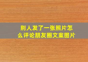 别人发了一张照片怎么评论朋友圈文案图片