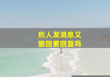 别人发消息又撤回要回复吗