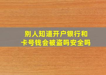 别人知道开户银行和卡号钱会被盗吗安全吗