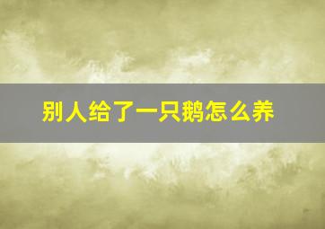 别人给了一只鹅怎么养