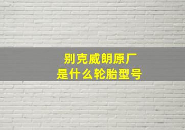 别克威朗原厂是什么轮胎型号