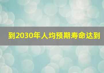 到2030年人均预期寿命达到