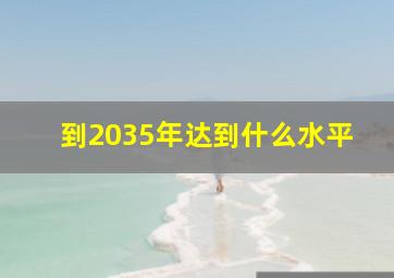 到2035年达到什么水平