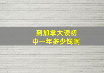 到加拿大读初中一年多少钱啊