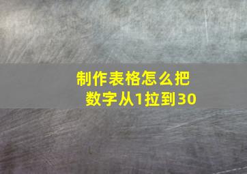 制作表格怎么把数字从1拉到30