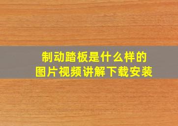 制动踏板是什么样的图片视频讲解下载安装