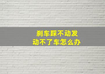 刹车踩不动发动不了车怎么办