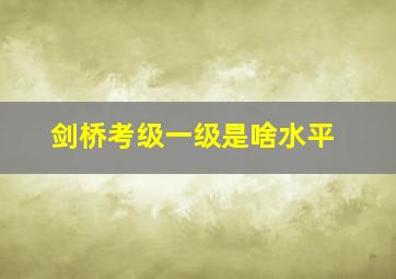 剑桥考级一级是啥水平