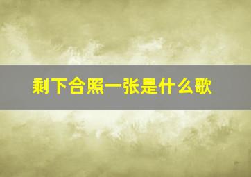 剩下合照一张是什么歌